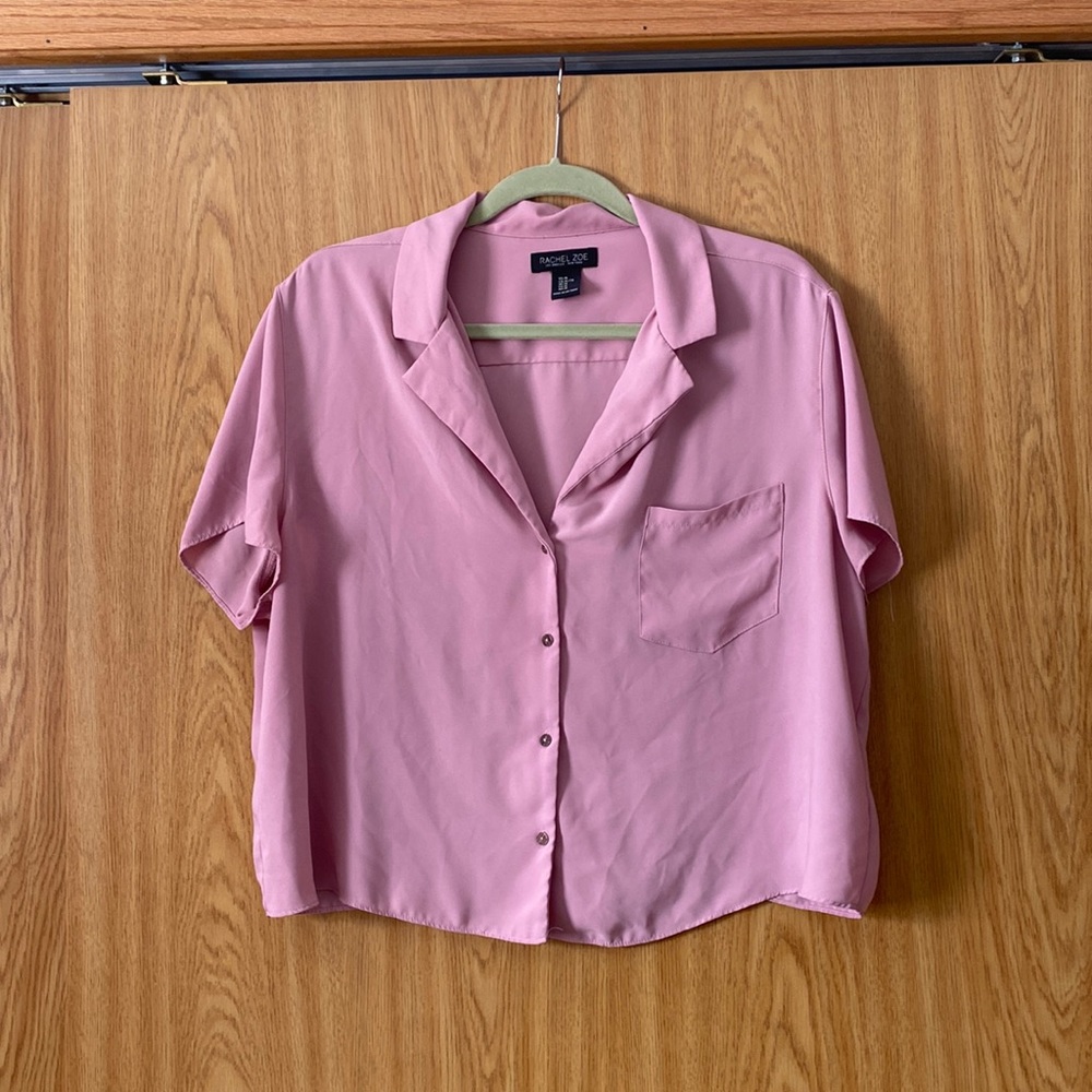 Slouchy cropped button up